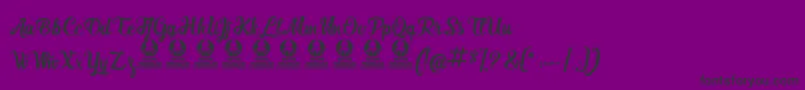 Czcionka BlancheDeLaFontaine – czarne czcionki na fioletowym tle