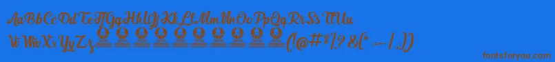 BlancheDeLaFontaine Font – Brown Fonts on Blue Background