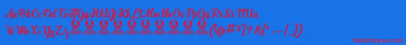 BlancheDeLaFontaine Font – Red Fonts on Blue Background