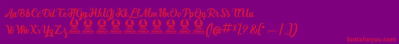 BlancheDeLaFontaine Font – Red Fonts on Purple Background