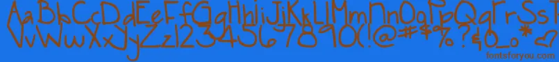 DjbSnarkyBessStraight Font – Brown Fonts on Blue Background