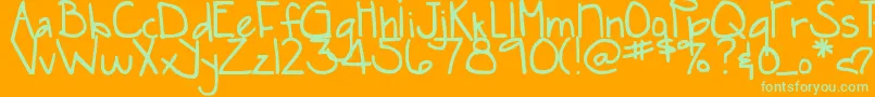 DjbSnarkyBessStraight Font – Green Fonts on Orange Background