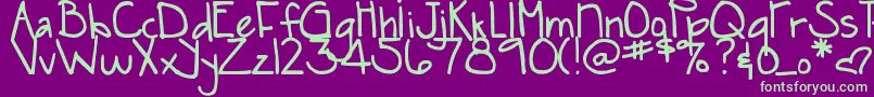 DjbSnarkyBessStraight Font – Green Fonts on Purple Background