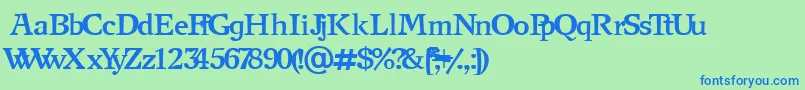 NewjournalCyrillicBold Font – Blue Fonts on Green Background