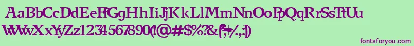 NewjournalCyrillicBold Font – Purple Fonts on Green Background