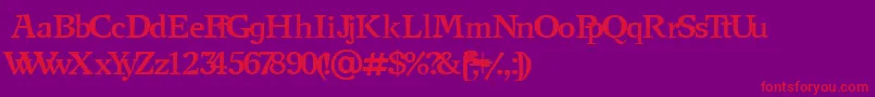 NewjournalCyrillicBold-Schriftart – Rote Schriften auf violettem Hintergrund