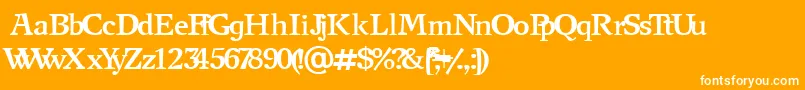 NewjournalCyrillicBold Font – White Fonts on Orange Background