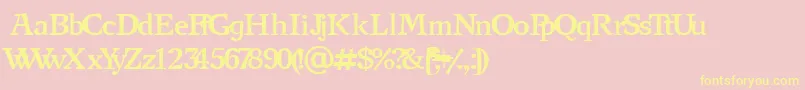 NewjournalCyrillicBold-Schriftart – Gelbe Schriften auf rosa Hintergrund