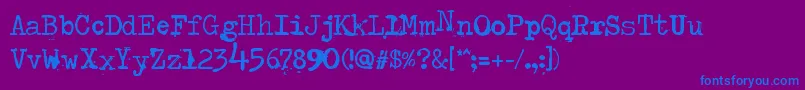 TypeRa Font – Blue Fonts on Purple Background