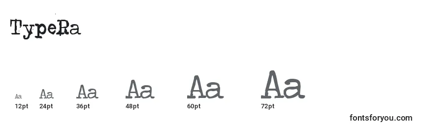 Größen der Schriftart TypeRa