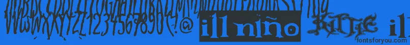 AdistillersFontEdgy Font – Black Fonts on Blue Background
