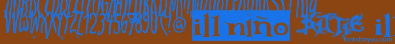 AdistillersFontEdgy Font – Blue Fonts on Brown Background