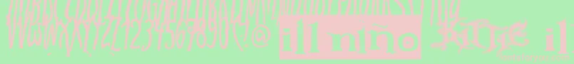 フォントAdistillersFontEdgy – 緑の背景にピンクのフォント