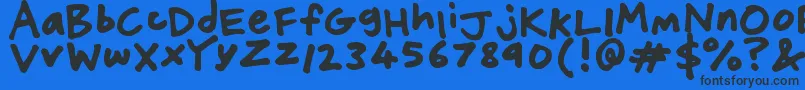 FriendlyFeltTips Font – Black Fonts on Blue Background