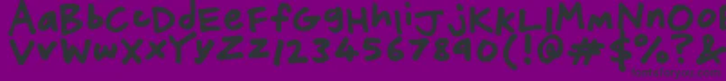 FriendlyFeltTips-Schriftart – Schwarze Schriften auf violettem Hintergrund