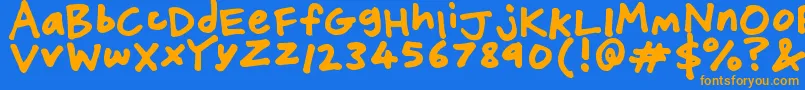 FriendlyFeltTips Font – Orange Fonts on Blue Background