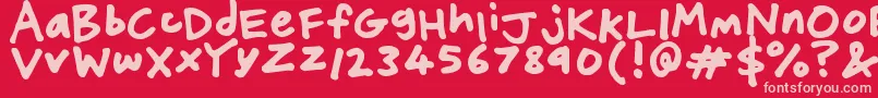 FriendlyFeltTips Font – Pink Fonts on Red Background