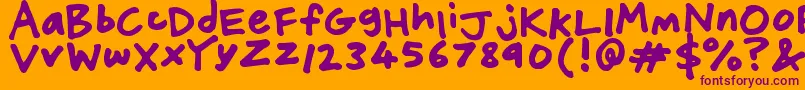 FriendlyFeltTips Font – Purple Fonts on Orange Background