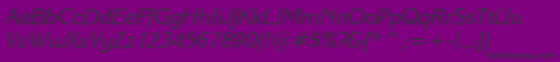 フォントKarinaItalic – 紫の背景に黒い文字