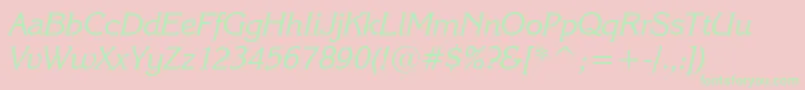 KarinaItalic Font – Green Fonts on Pink Background