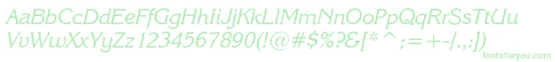 KarinaItalic Font – Green Fonts on White Background