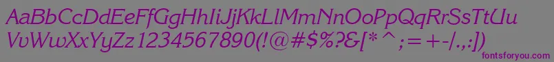 KarinaItalic Font – Purple Fonts on Gray Background