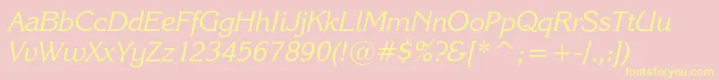 KarinaItalic Font – Yellow Fonts on Pink Background