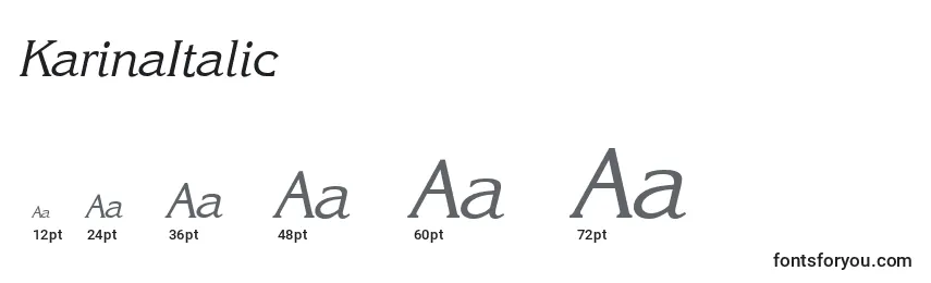 Размеры шрифта KarinaItalic