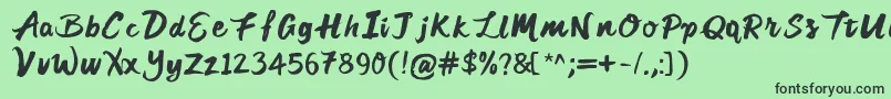 フォントPfdf – 緑の背景に黒い文字