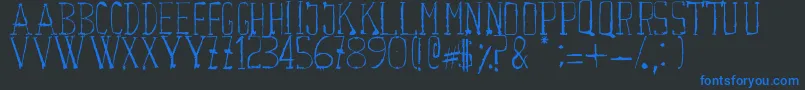 フォントCourwette – 黒い背景に青い文字