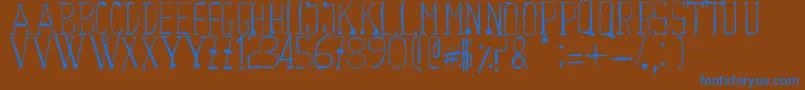 Шрифт Courwette – синие шрифты на коричневом фоне