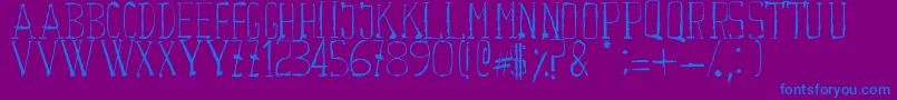 Шрифт Courwette – синие шрифты на фиолетовом фоне