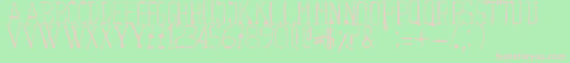 Courwette-fontti – vaaleanpunaiset fontit vihreällä taustalla