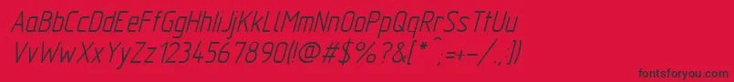 GostTypeAItalic Font – Black Fonts on Red Background