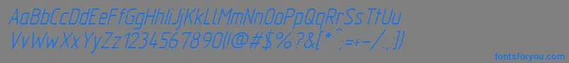 GostTypeAItalic Font – Blue Fonts on Gray Background