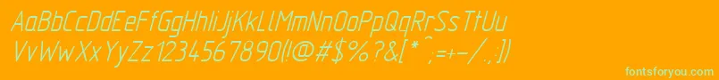 GostTypeAItalic Font – Green Fonts on Orange Background