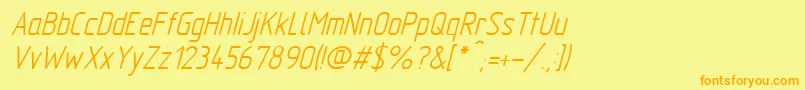 GostTypeAItalic Font – Orange Fonts on Yellow Background