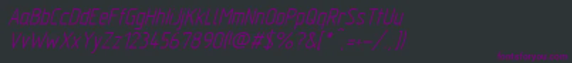 フォントGostTypeAItalic – 黒い背景に紫のフォント