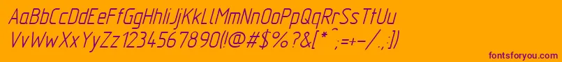 GostTypeAItalic Font – Purple Fonts on Orange Background