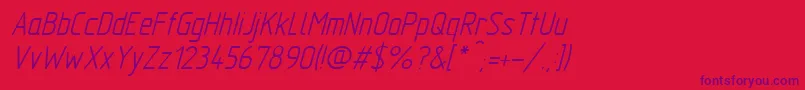 GostTypeAItalic Font – Purple Fonts on Red Background