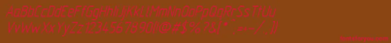 GostTypeAItalic-Schriftart – Rote Schriften auf braunem Hintergrund