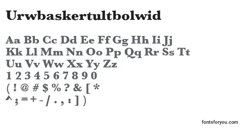 A fonte Urwbaskertultbolwid – alfabeto, números, caracteres especiais