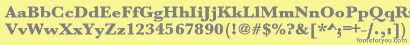 フォントUrwbaskertultbolwid – 黄色の背景に灰色の文字