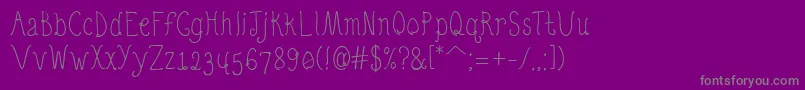 QuirkyNotsRegular-Schriftart – Graue Schriften auf violettem Hintergrund