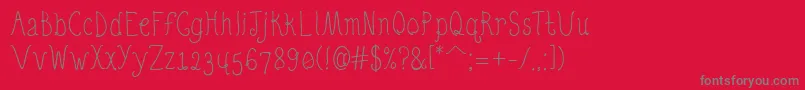 QuirkyNotsRegular Font – Gray Fonts on Red Background