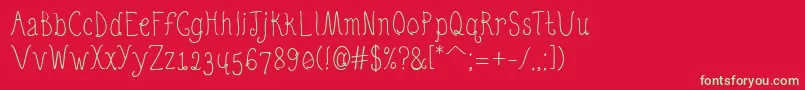 QuirkyNotsRegular Font – Green Fonts on Red Background