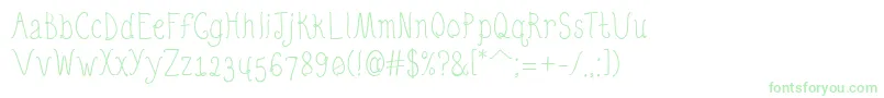 QuirkyNotsRegular-Schriftart – Grüne Schriften