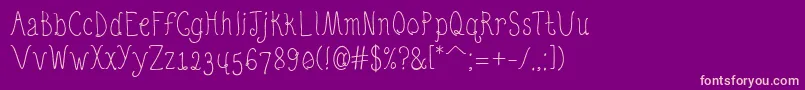 QuirkyNotsRegular Font – Pink Fonts on Purple Background