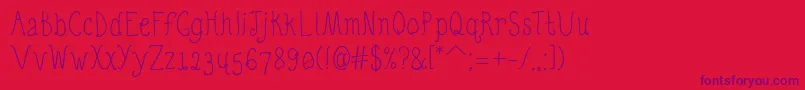 QuirkyNotsRegular Font – Purple Fonts on Red Background