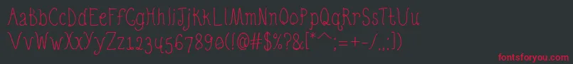Шрифт QuirkyNotsRegular – красные шрифты на чёрном фоне
